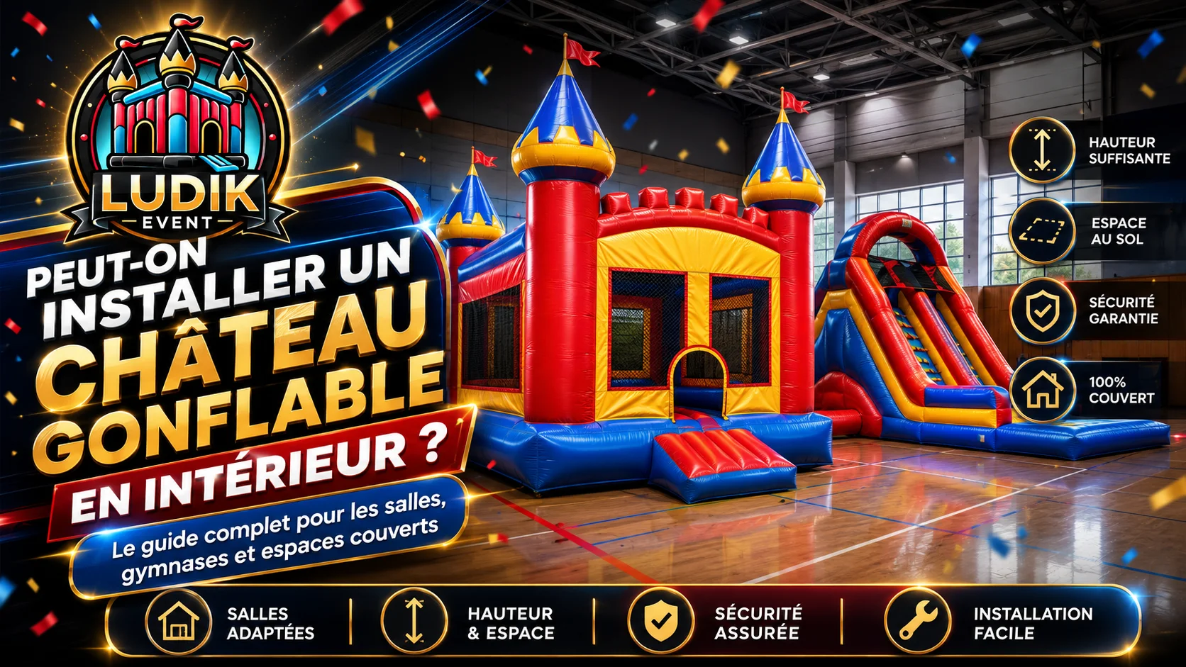 Peut-on installer un château gonflable en intérieur ? Le guide complet pour les salles, gymnases et espaces couverts